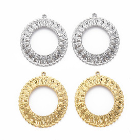304 Stainless Steel Pendants, Cadmium Free & Nickel Free & Lead Free, Ring