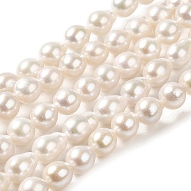 Natural Cultured Freshwater Pearl Beads Strands, Grade 5A, Round