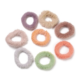 Lazos elásticos de piel de visón sintético, accesorios para el cabello para niña coleta