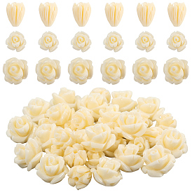 60 шт. 3 стили крашеные синтетические коралловые резные бусины, для изготовления ювелирных изделий DIY, Жасмин