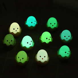 Luminous Resin Broken Chicks Ornaments, for Home Desktop Display Decorations, Glow in the Dark