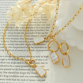 Sparkling Shell and Rhinestone Jewelry Set for Fashionable and Chic Look