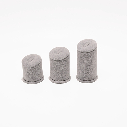 Pvc flocage bijoux bague présentoir ensemble de support, colonne