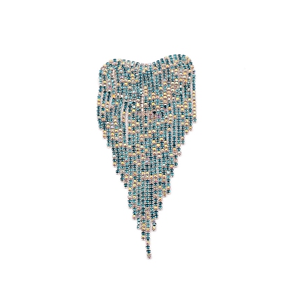 Zinc Alloy Rhinestone Cup Chain Shoulder Knot, with Felt Back, Garment Accessories, Heart, Platinum