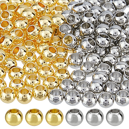 200pcs 2 couleurs perles de laiton, rondelle