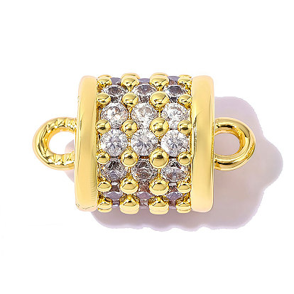 Латунные прозрачные подвески из кубического циркония, ссылки на столбцы, ионное покрытие (ip), зеркальная полировка