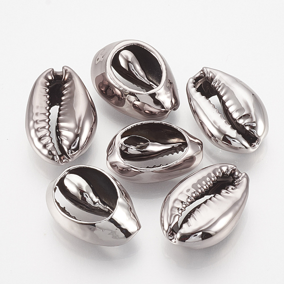 UV Plated Cowrie Shell Beads, No Hole