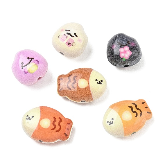 Perles en alliage de peinture à cuire, couleur mixte