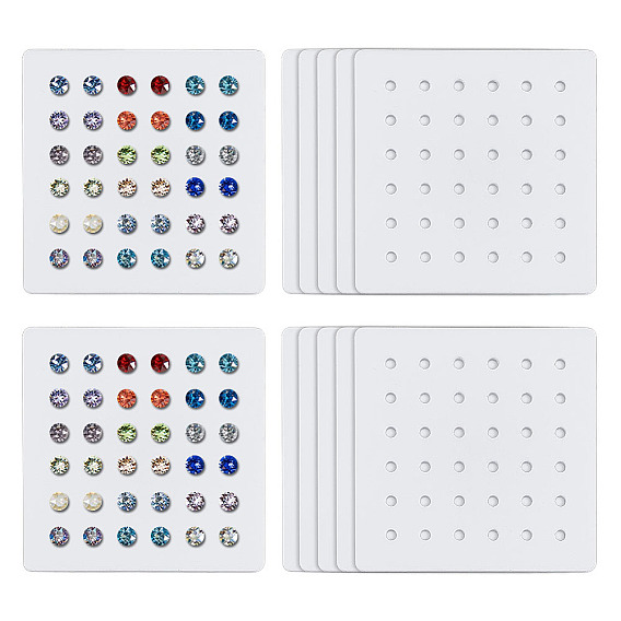Acrylic Stud Earring Organizer Display Cards, Rectangle Square