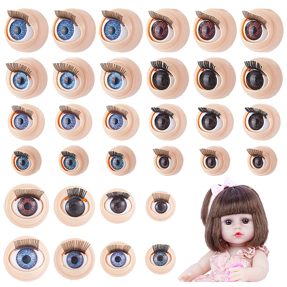 16 пары 8 стили 3 кукла из пресса для рукоделия, мультяшный подвижный глаз, полукруглый с ресничкой, для шитья кукол своими руками мягкие игрушки