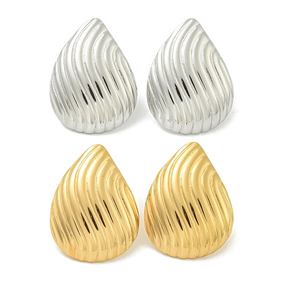 Ионное покрытие (ip) 304 серьги-гвоздики из нержавеющей стали, слеза