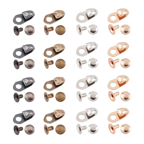 Alloy Boot Lace Hooks, for Climbing and Outdoor Shoes, with Rivets, Oval