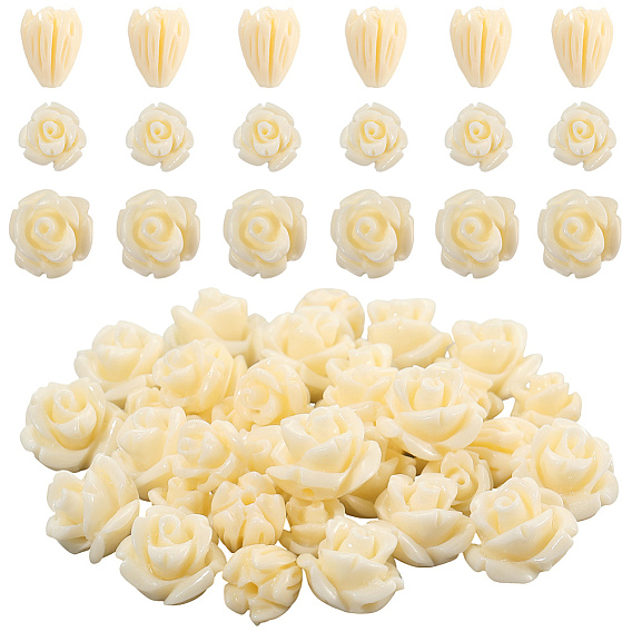 60 шт. 3 стили крашеные синтетические коралловые резные бусины, для изготовления ювелирных изделий DIY, Жасмин