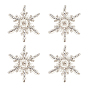 4 стеклянные аппликации со стразами в виде снежинок, аппликации из бисера ручной работы из ткани, костюм шляпа сумка украшение аксессуары