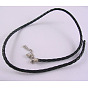 Imitation Leather Necklace Cord, with Alloy Lobster Claw Clasp and Iron Terminators, 4mm, 18 inch