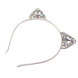 Cat Ear Alloy Crystal AB Rhinestone Head Band, Hair Accessories for Women and Girls