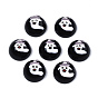 Halloween Opaque Resin Enamel Cabochons, Half Round with Rosy Brown Ghost