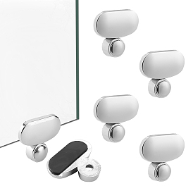 Zinc Alloy Mirror Mounting Clips, Mirror Brackets, with Stainless Steel Flat Head Screws, for Fixing Mirror Box Cabinet Doors
