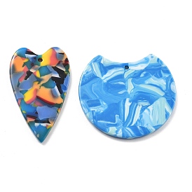 Прозрачные акриловые подвески с принтом, сердце