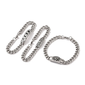 Ion Plating(IP) 304 Stainless Steel Link Chain Bracelets for Men