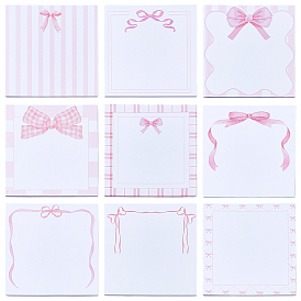 9 Квадратные книги с бантиком, блокнот для заметок, стикеры, наклейки с наклейками, для офисного школьного чтения