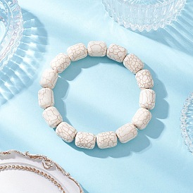 Браслеты из синтетических бирюзовых бусин для мужчин, колонка