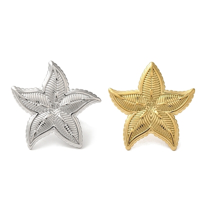 Ионное покрытие (ip) 304 открытые манжеты из нержавеющей стали с морской звездой для женщин