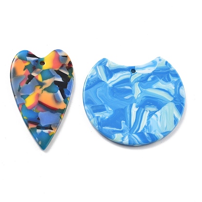 Прозрачные акриловые подвески с принтом, сердце