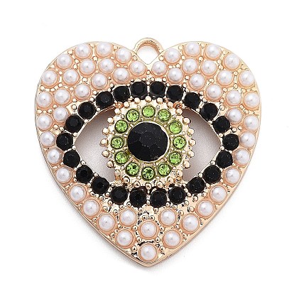 Подвески из сплава , с пластиковой жемчужины, сердце, глаз, 