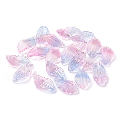 Матовые стеклянные подвески, золотой фольгой, Petaline