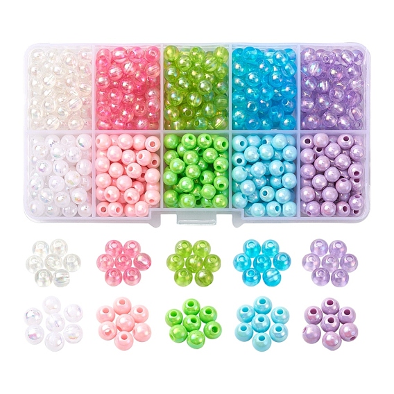 Acrylic Beads Kits, Opaque & Transparent, Round