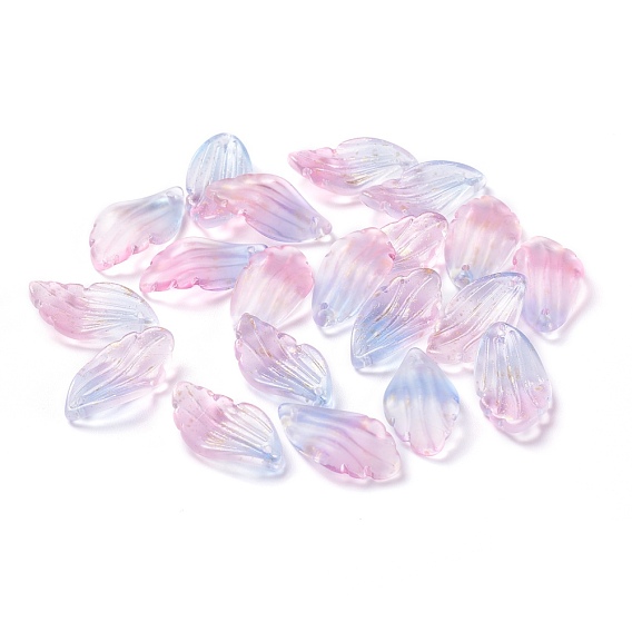 Milchglas Anhänger, mit Goldfolie, petaline