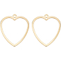 40Pcs Brass Pendants, Long-Lasting Plated, Heart