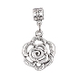 Alloy European Dangle Charms, Large Hole Pendants, Rose