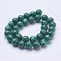 Perles synthétiques malachite brins, ronde