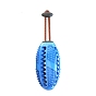 Bumpy TPR Rubber Dog IQ Treat Round/Oval Ball, Pet Food Dispenser with Hanging Rope, Leaky Slow Feeder, Dog Chew Teether Toy
