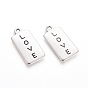 Rack Plating Tibetan Style Alloy Pendants, Rectangle with Word Love, for Valentine's Day