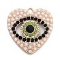 Подвески из сплава , с пластиковой жемчужины, сердце, глаз, 