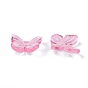 Transparent Glass Charms, Mixed Style, Butterfly