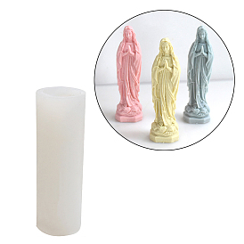 Religion Virgin Mary Scented Candle Silicone Statue Molds, Candle Making Molds, Aromatherapy Candle Molds
