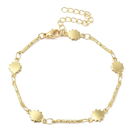 Brass Sun & Bar Link Chain Bracelets for Women