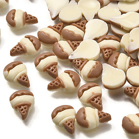 Кабошоны из светящейся непрозрачной смолы, мороженое, светится в темноте, два тона