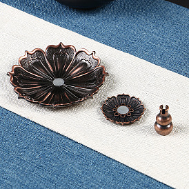 Alloy Incense Burners, Lotus & Gourd Incense Holders, with Magnetic, Home Office Teahouse Zen Buddhist Supplies
