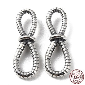 925 Thailand Sterling Silver Connector Charms, Tibetan Style Infinity Links