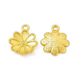 Rack Plating Alloy Pendants, Cadmium Free & Lead Free & Nickle Free, Flower Charms