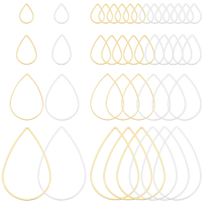 160шт. 8 стили латунные соединительные кольца, слеза