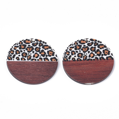 Печатные подвески из смолы и дерева, плоско-круглые