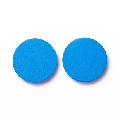 Wood Cabochons, Dyed, Flat Round