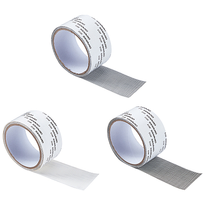 3 rollo 3 pegatinas de poliuretano (PU) de color para reparación de mosquiteros, cinta de malla impermeable autoadhesiva