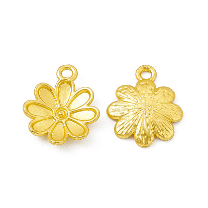 Rack Plating Alloy Pendants, Cadmium Free & Lead Free & Nickle Free, Flower Charms